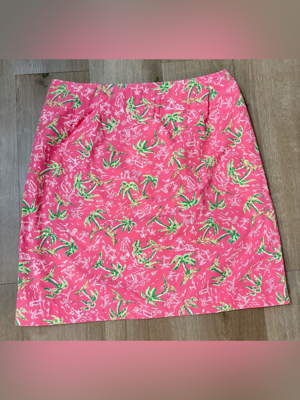 Women’s Lilly Pulitzer Pink Palm Design Lined Cotton Mini Skirt - Size 2